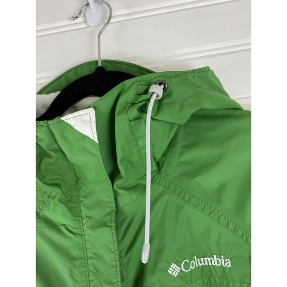 Columbia Women Green white Jacket omni-tech jacket size M rain jacket flaw - Picture 3 of 16